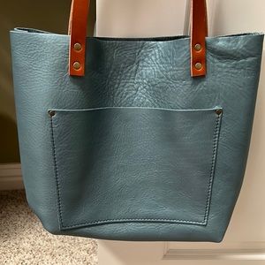 Portland Leather Goods - Brand New Medium Classic Tote In Zoolander Blue